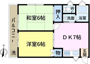 奈良橋コーポ【1階】の間取り