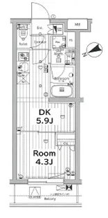 メイクス若松河田【3階】の間取り