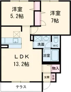 シャーメゾン泉陽A【1階】の間取り
