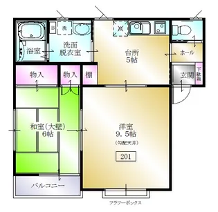グロリエッタ1【2階】の間取り