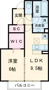 メルベーユ大和【1階】の間取り