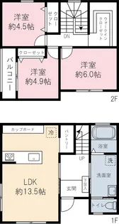 神奈川県川崎市宮前区平5【一戸建】の間取り