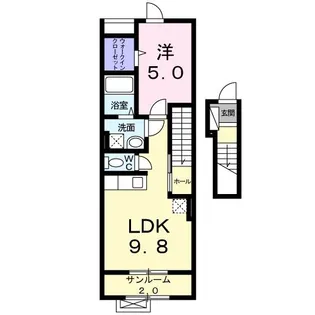ミニョンフルール【2階】の間取り