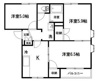 上尾パークハイツ東町A棟【2階】の間取り