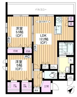 【新築☆旭化成ヘーベルメゾン】arete氷川台【2階】の間取り