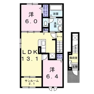 ツイテールI【2階】の間取り