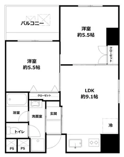 東京都渋谷区渋谷1【マンション】の間取り