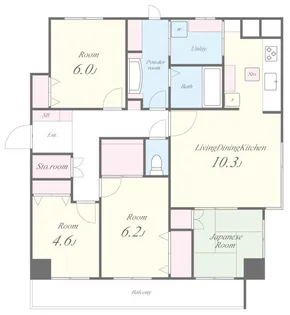 サン・ハートビル青葦【2階】の間取り