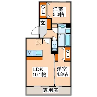 テラバスタ新南部【1階】の間取り