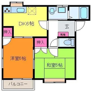 サンライズタウンC棟【1階】の間取り
