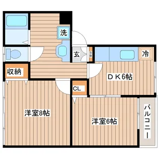 クレセール南仙台A【1階】の間取り