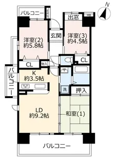 UR芦花公園【4階】の間取り