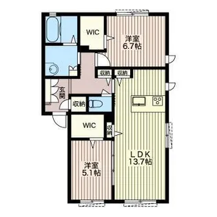 ローズクォーツB【1階】の間取り