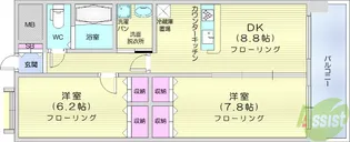 ナッツコート【4階】の間取り