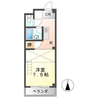 エストゥディオM B【3階】の間取り