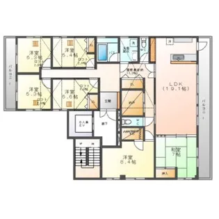 ハイエストキャッスル【5階】の間取り