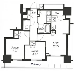 プラウドタワー久屋大通公園南【13階】の間取り
