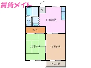 リックスハイツ101【2階】の間取り