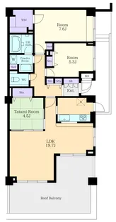 東急ドエル・横浜ヒルサイドガーデン【7階】の間取り