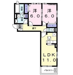 メゾン・ド・リヴェール【1階】の間取り