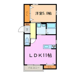 ルカーノ藤が丘【1階】の間取り