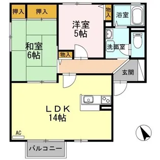 メッセゆう A棟【2階】の間取り