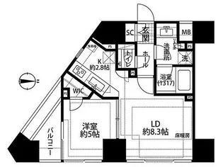 ディアクオーレ白金高輪【7階】の間取り