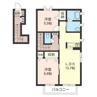 Comodo PatioA(コモド パティオエー)【2階】の間取り