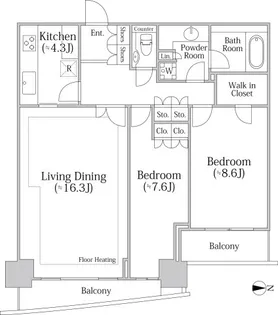 河田町ガーデン クラブフロア【37階】の間取り