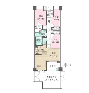 ザ・パークハウス市谷加賀町レジデンス【1階】の間取り