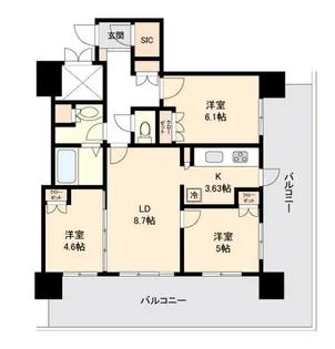 リボンシティコミュニティ【6階】の間取り