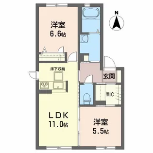 エンジェルコートD【1階】の間取り