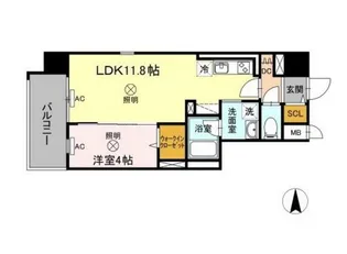 TWIN TOWERS Selina【4階】の間取り