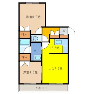 ラザール末広【2階】の間取り