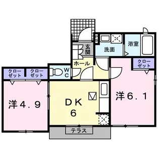 マリー フィオーレA【1階】の間取り