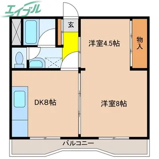 マンション太平洋【5階】の間取り