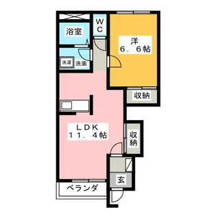 ユースカイヒル【1階】の間取り