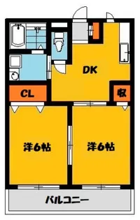 フィオーレ若松原F【1階】の間取り