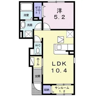 サン・ヤスダ【1階】の間取り