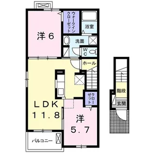 エアリー・ヒル【2階】の間取り