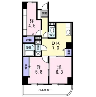 シャン・ド・フルール【9階】の間取り