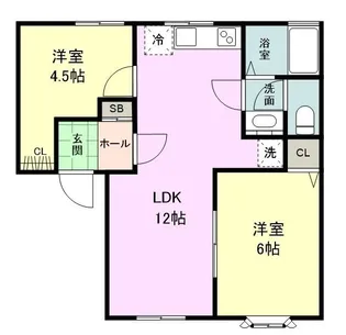 ボヌール1【2階】の間取り