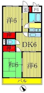第3パークマンション西原【2階】の間取り