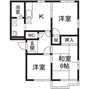 コーポハピネスIIB棟【2階】の間取り