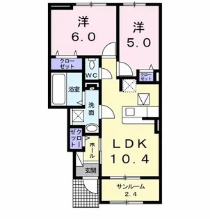アレスリーベ【1階】の間取り