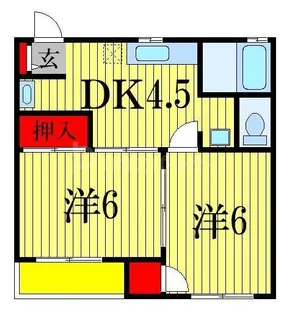 リバティープラザB【2階】の間取り