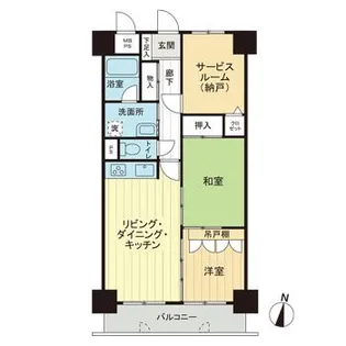 ライオンズマンション楽々園駅前【6階】の間取り