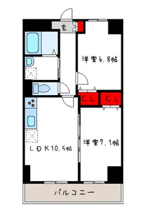 コスモ【5階】の間取り