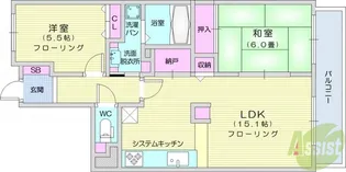 コープ野村長町南プレシオ【5階】の間取り