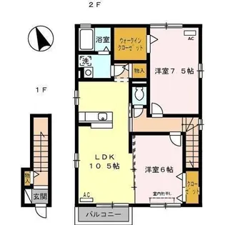 ハイツ花菱III【2階】の間取り